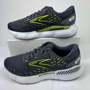 Brooks Glycerin GTS 20 sz  9 Dark Grey With Neon Yellow Accent Trim #1203701B047